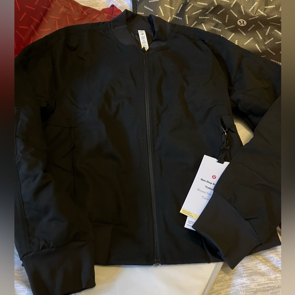 Nwt Lululemon Non-Stop Bomber *Cotton, Sz 6, Black
